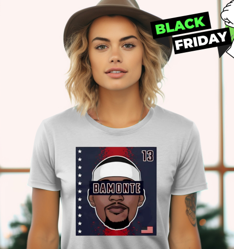 13am Adebayo wearing 13 Bamonte Women's T-Shirt
