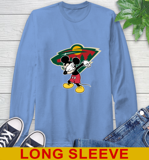 Minnesota Wild NHL Hockey Dabbing Mickey Disney Sports Long Sleeve T-Shirt 11