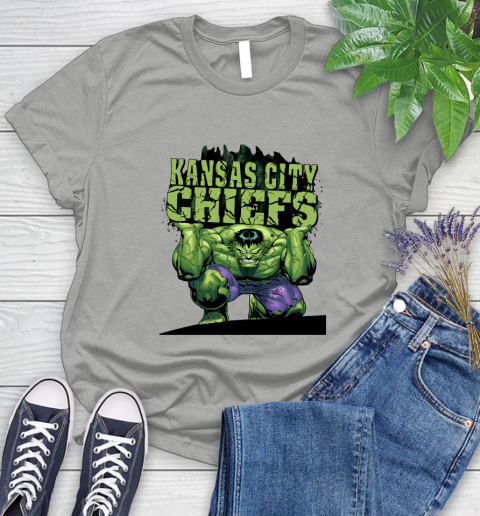 Kansas City Chiefs NFL Football Incredible Hulk Marvel Avengers Sports Women's T-Shirt 10