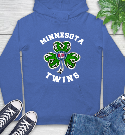 MLB Minnesota Twins Three Leaf Clover St Patrick's Day Baseball Sports Hoodie 9