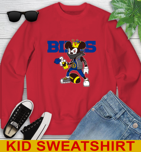 Buffalo Bills NFL Football Mickey Peace Sign Sports Youth Sweatshirt 8