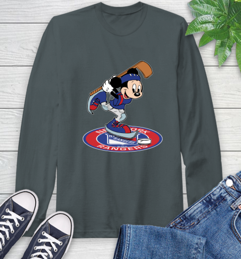 NHL Hockey New York Rangers Cheerful Mickey Disney Shirt Long Sleeve T-Shirt 7