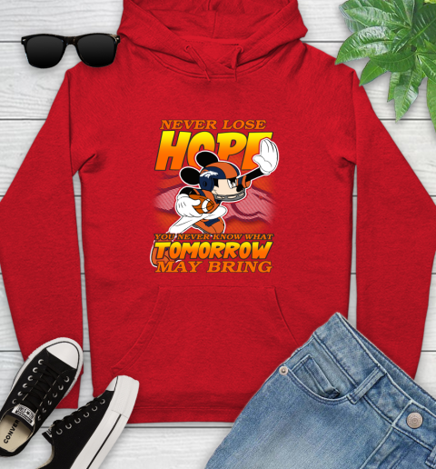 Denver Broncos NFL Football Mickey Disney Never Lose Hope Youth Hoodie 12