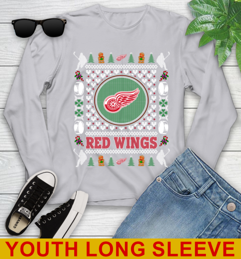 Detroit Red Wings Merry Christmas NHL Hockey Loyal Fan Youth Long Sleeve 5
