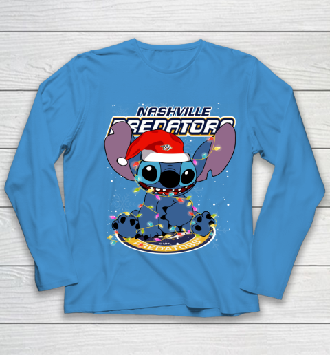 Nashville Predators NHL Hockey noel stitch Christmas Youth Long Sleeve 4