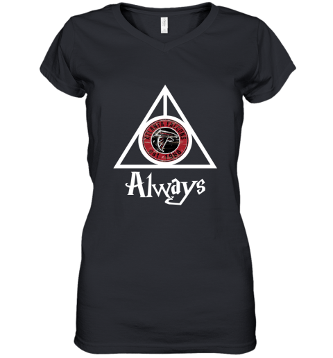 Always Love The Atlanta Falcons x Harry Potter Mashup Women's V-Neck T-Shirt