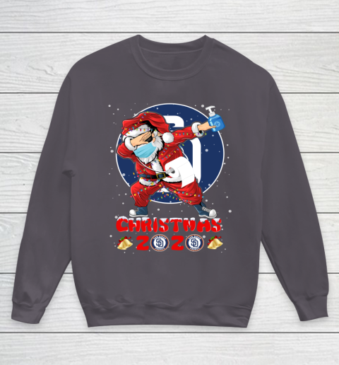 San Diego Padres Funny Santa Claus Dabbing Christmas 2020 MLB Youth Sweatshirt 5