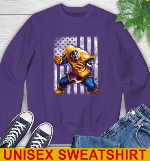 NFL Football Kansas City Chiefs Thanos Marvel American Flag Shirt Sweatshirt 4