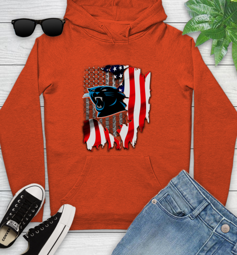 Carolina Panthers NFL Football American Flag Youth Hoodie 4