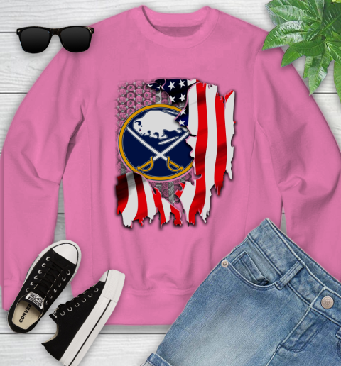 Buffalo Sabres NHL Hockey American Flag Youth Sweatshirt 6