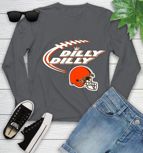 NFL Cleveland Browns Dilly Dilly Football Sports Youth Long Sleeve 8