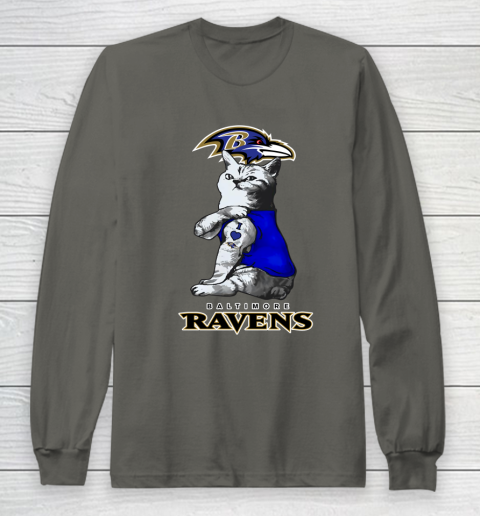 NFL Football My Cat Loves Baltimore Ravens Long Sleeve T-Shirt 5