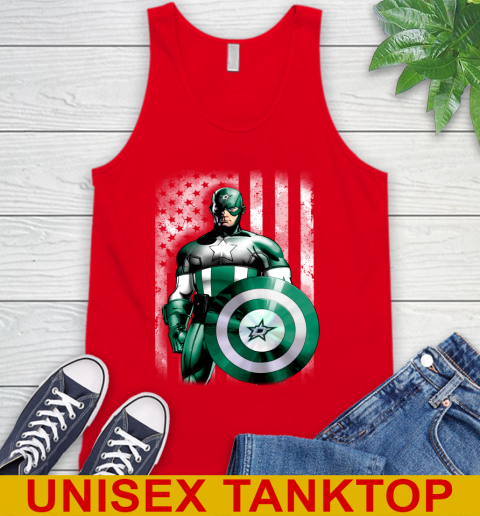 Dallas Stars NHL Hockey Captain America Marvel Avengers American Flag Shirt Tank Top 5