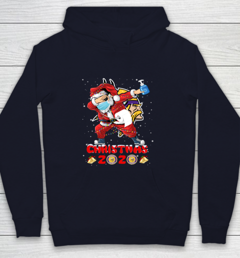 Minnesota Vikings Funny Santa Claus Dabbing Christmas 2020 NFL Youth Hoodie 2