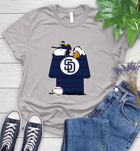 MLB San Diego Padres Snoopy Woodstock The Peanuts Movie Baseball T Shirt Women's T-Shirt 10