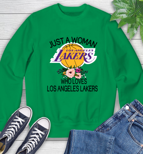 NBA Just A Woman Who Loves Los Angeles Lakers Basketball Sports Sweatshirt 5 NBA Just A Woman Who Loves Los Angeles Lakers Basketball Sports Sweatshirt - Image 5