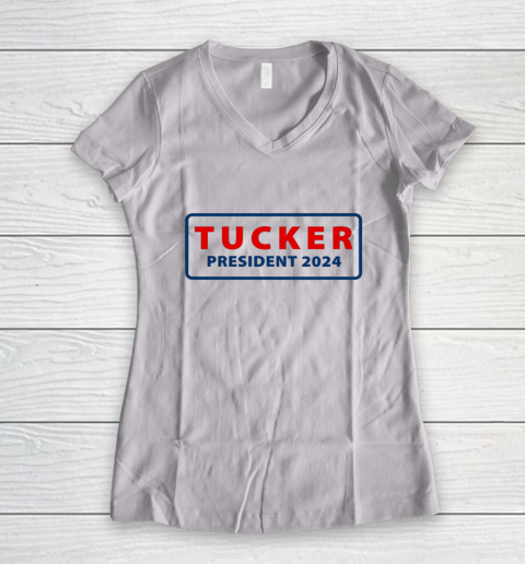 Tucker for President 2024 Tucker Carlson 2024 Women's V-Neck T-Shirt