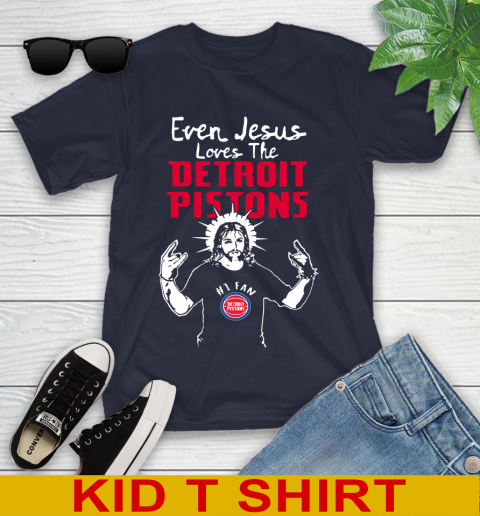 Detroit Pistons NBA Basketball Even Jesus Loves The Pistons Shirt Youth T-Shirt 3 Detroit Pistons NBA Basketball Even Jesus Loves The Pistons Shirt Youth T-Shirt - Image 3