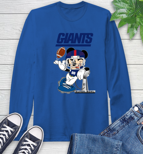NFL newyork giants Mickey Mouse Disney Super Bowl Football T Shirt Long Sleeve T-Shirt 9