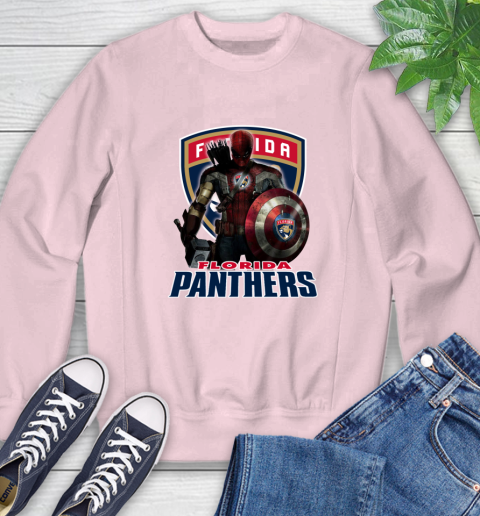 NHL Captain America Thor Spider Man Hawkeye Avengers Endgame Hockey Florida Panthers Sweatshirt 9