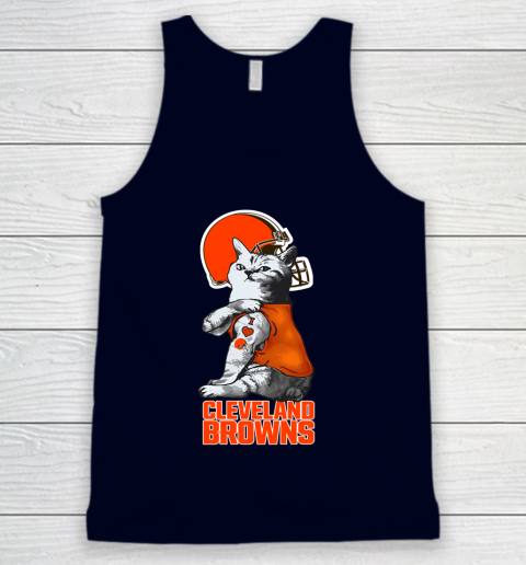 NFL Football My Cat Loves Cleveland Browns Tank Top 2