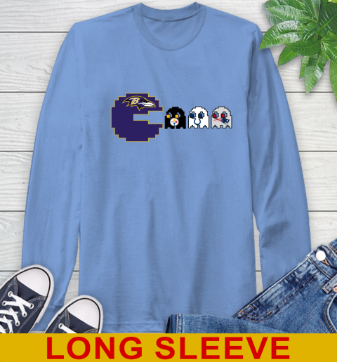 Baltimore Ravens NFL Football Pac Man Champion Long Sleeve T-Shirt 11