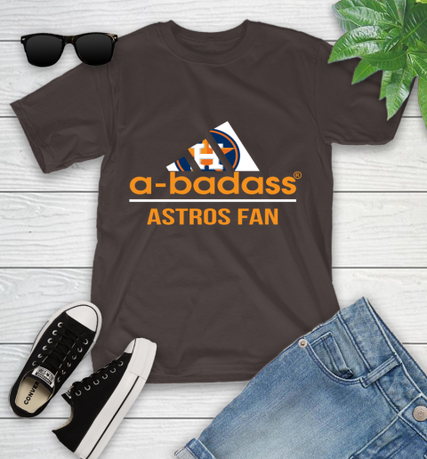 MLB A Badass Houston Astros Fan Adidas Baseball Sports Youth T-Shirt 7