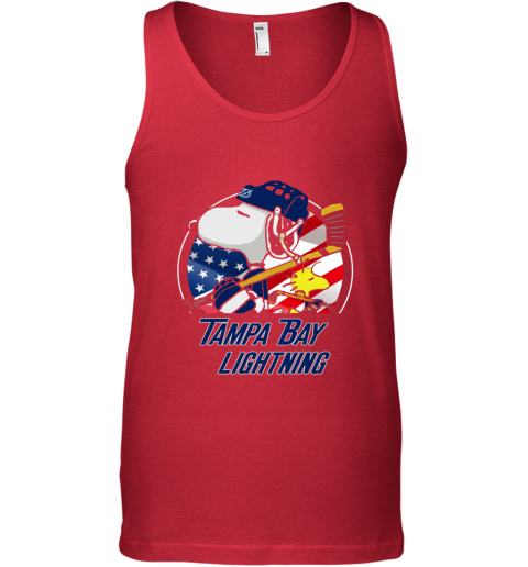 Tampa Bay lightning Snoopy And Woodstock NHL odvx tampa bay lightningsnoopy and woodstock nhl unisex tank 17 front red