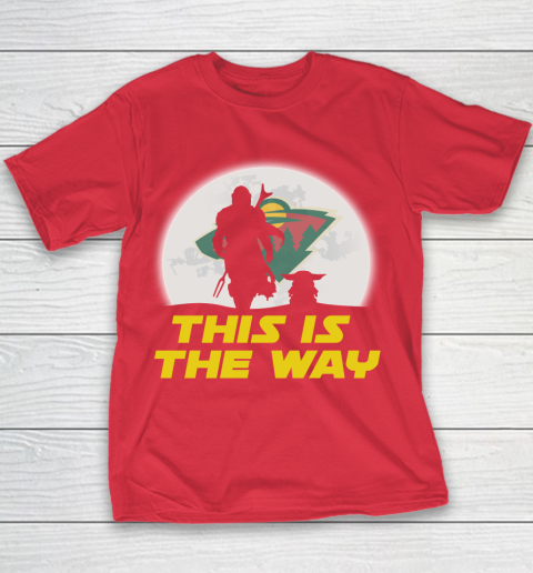 Minnesota Wild NHL Ice Hockey Star Wars Yoda And Mandalorian This Is The Way Youth T-Shirt 7