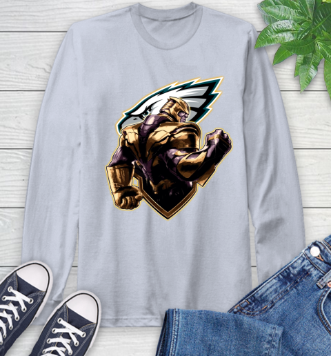 NFL Thanos Avengers Endgame Football Sports Philadelphia Eagles Long Sleeve T-Shirt 6