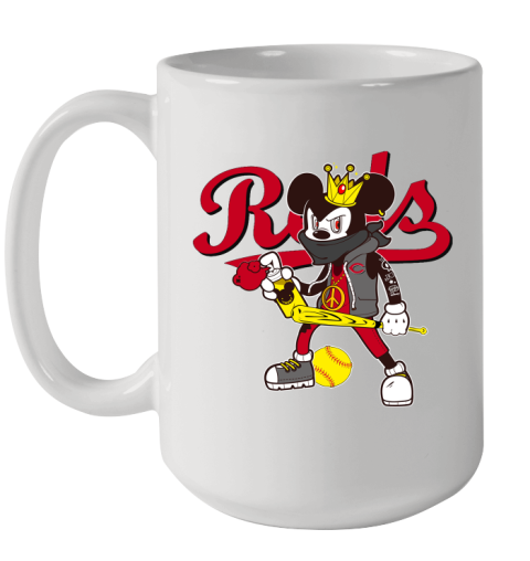 Cincinnati Reds MLB Baseball Mickey Peace Sign Sports Ceramic Mug 15oz