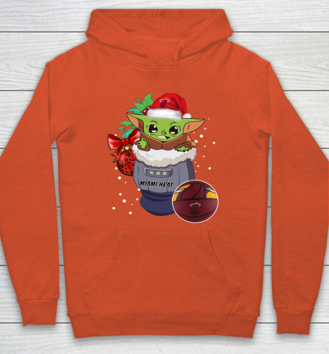Miami Heat Christmas Baby Yoda Star Wars Funny Happy NBA Hoodie 5