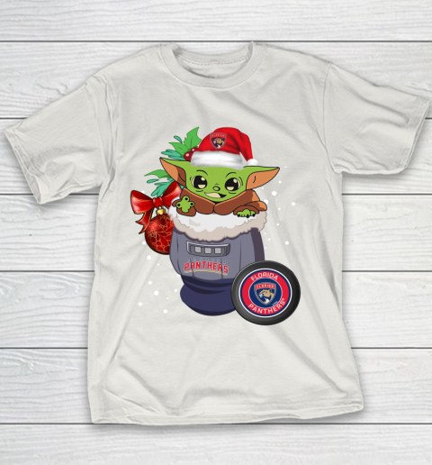 Florida Panthers Christmas Baby Yoda Star Wars Funny Happy NHL Youth T-Shirt 11