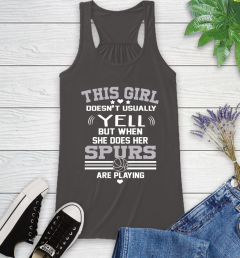 San Antonio Spurs NBA Basketball I Yell When My Team Is Playing Racerback Tank 11