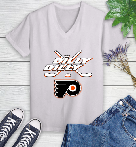 NHL Philadelphia Flyers Dilly Dilly Hockey Sports Women's V-Neck T-Shirt