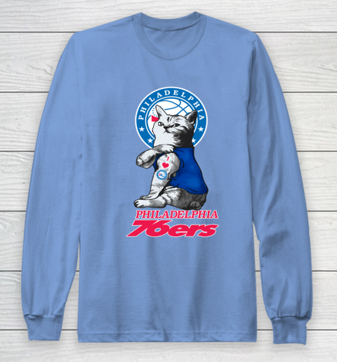 NBA Basketball My Cat Loves Philadelphia 76ers Long Sleeve T-Shirt 8