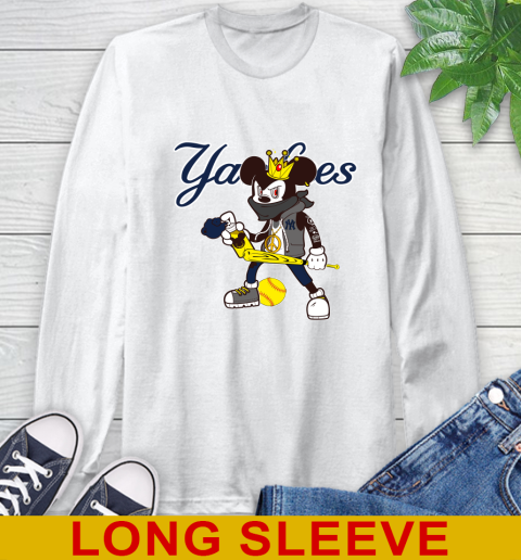New York Yankees MLB Baseball Mickey Peace Sign Sports Long Sleeve T-Shirt