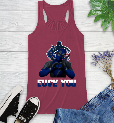 NHL Vancouver Canucks Deadpool Love You Fuck You Hockey Sports Racerback Tank 7