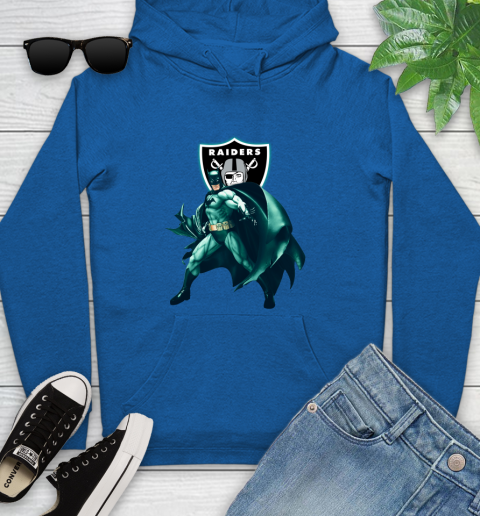 NFL Batman Football Sports Oakland Raiders Youth Hoodie 9