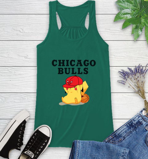 NBA Pikachu Basketball Sports Chicago Bulls Racerback Tank 7