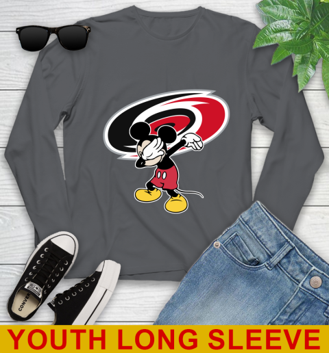 Carolina Hurricanes NHL Hockey Dabbing Mickey Disney Sports Youth Long Sleeve 9