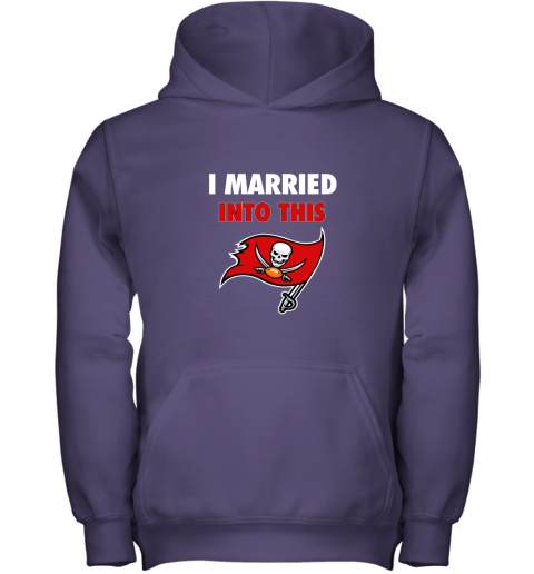 3zw8 i married into this tampa bay buccaneers football nfl youth hoodie 43 front purple