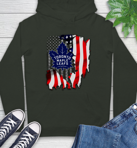 Toronto Maple Leafs NHL Hockey American Flag Hoodie 12