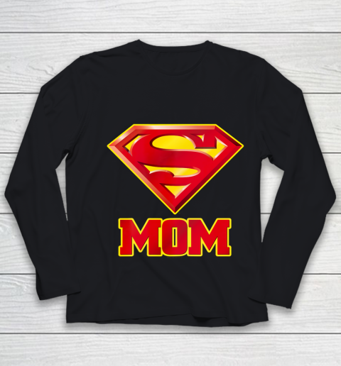 Super Mom Superman Logo Youth Long Sleeve