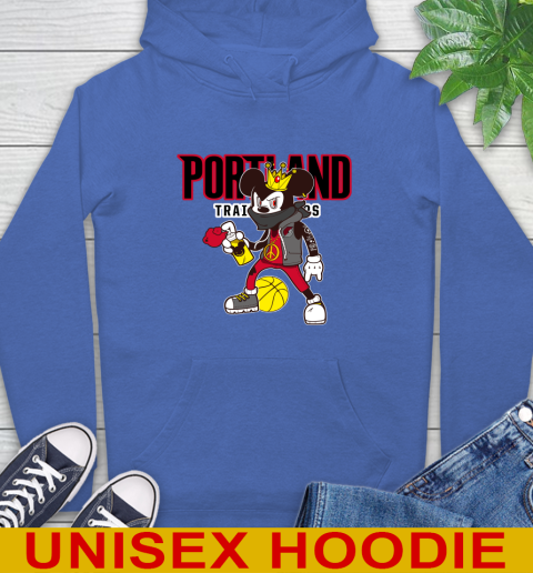 Portland Trail Blazers NBA Basketball Mickey Peace Sign Sports Hoodie 9