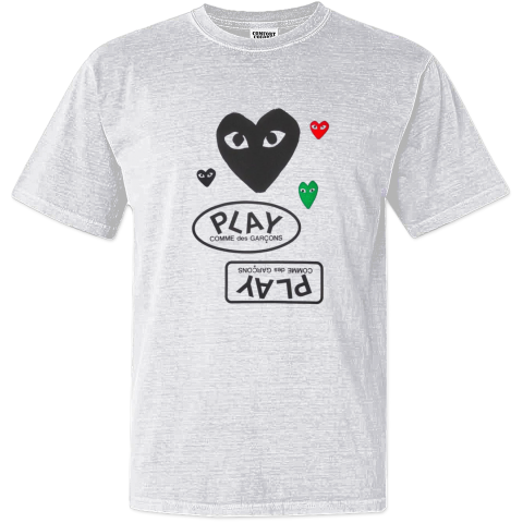 CDG PLAY LOGO WITH BLACK HEART Dyed Heavyweight T-Shirt