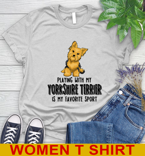 Playing with my yorkshire terrier is my favorite sport 73