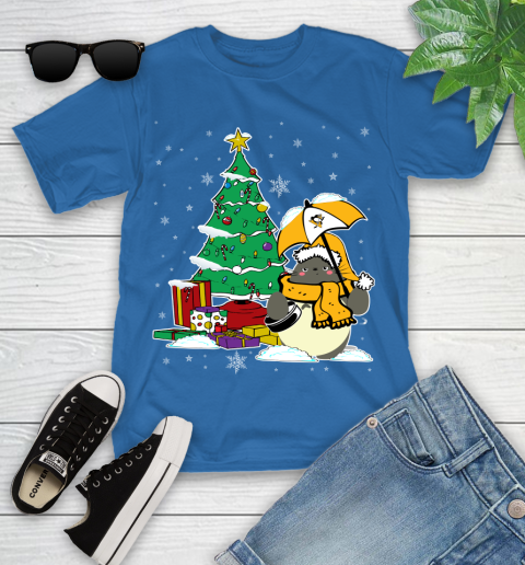 Pittsburgh Penguins NHL Hockey Cute Tonari No Totoro Christmas Sports Youth T-Shirt 27