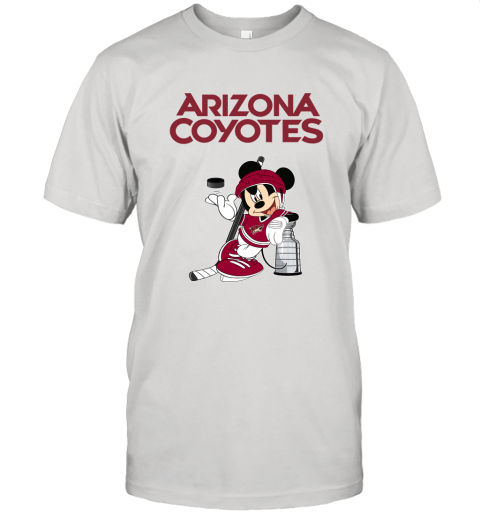 Mickey Arizona Coyotes With The Stanley Cup Hockey NHL Unisex Jersey Tee