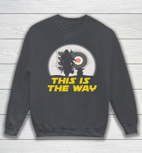 Philadelphia Flyers NHL Ice Hockey Star Wars Yoda And Mandalorian This Is The Way Sweatshirt 4